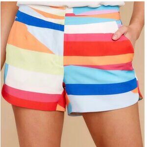 CROSBY by Mollie Burch Vibrant Colorful Striped Cotton Shorts Women's size 2